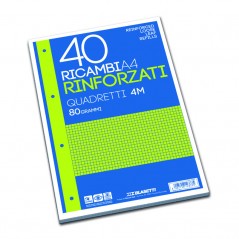 Ricambi forati rinforzati 4MM per quaderni ad anelli A4