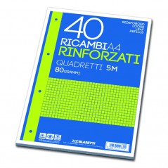 Ricambi forati rinforzati 5MM per quaderni ad anelli A4