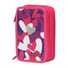 Carrera Astuccio 3 Zip Hearts Girl Fucsia